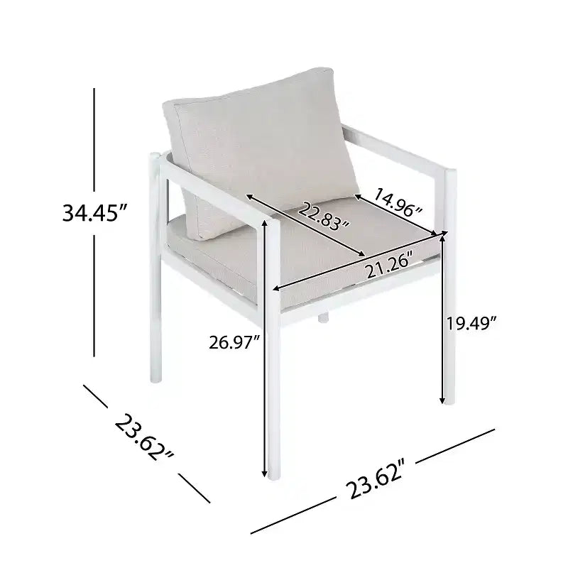 Christopher Knight Home Yoshiko Chaises de salle à manger modernes de patio en aluminium avec coussin (lot de 2)