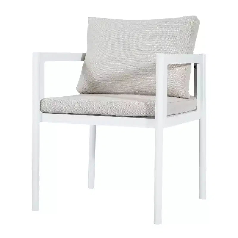 Christopher Knight Home Yoshiko Chaises de salle à manger modernes de patio en aluminium avec coussin (lot de 2)