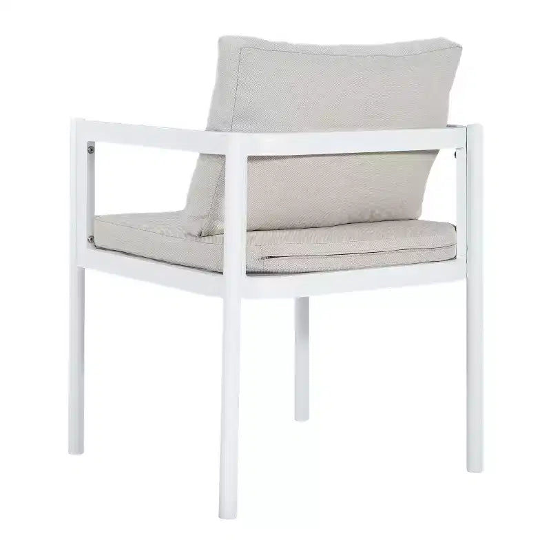 Christopher Knight Home Yoshiko Chaises de salle à manger modernes de patio en aluminium avec coussin (lot de 2)