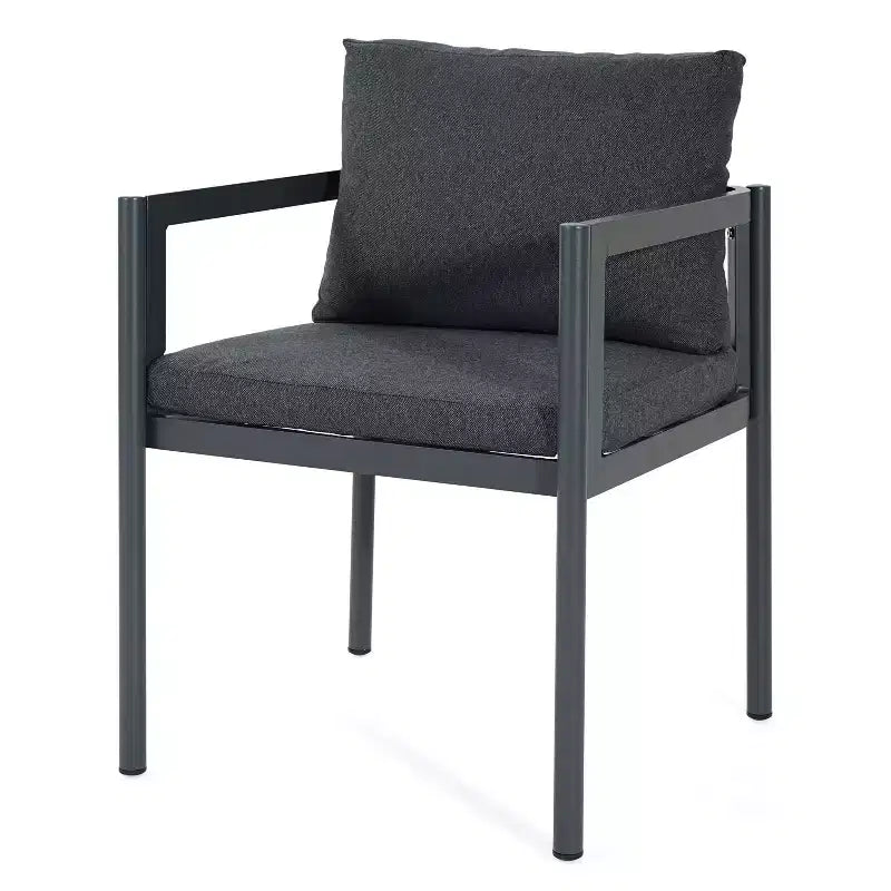 Christopher Knight Home Yoshiko Chaises de salle à manger modernes de patio en aluminium avec coussin (lot de 2)