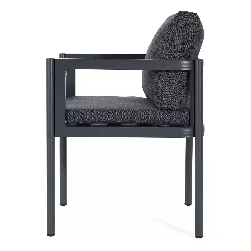 Christopher Knight Home Yoshiko Chaises de salle à manger modernes de patio en aluminium avec coussin (lot de 2)