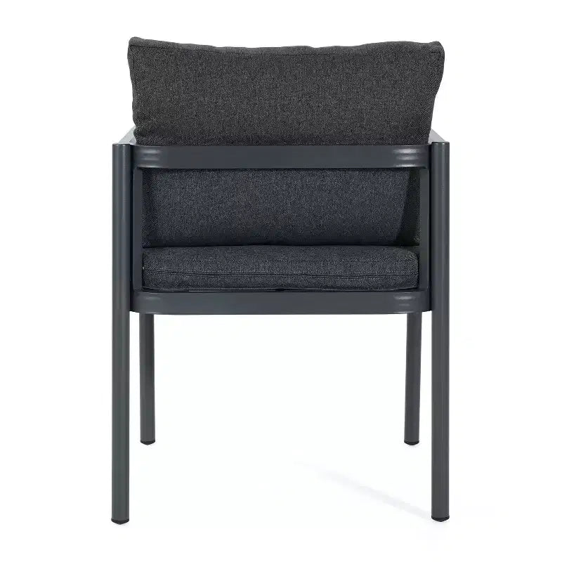 Christopher Knight Home Yoshiko Chaises de salle à manger modernes de patio en aluminium avec coussin (lot de 2)