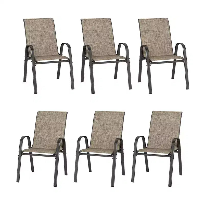 Chaises de salle à manger d'extérieur en acier avec accoudoirs et toile séchage rapide Captiva Designs