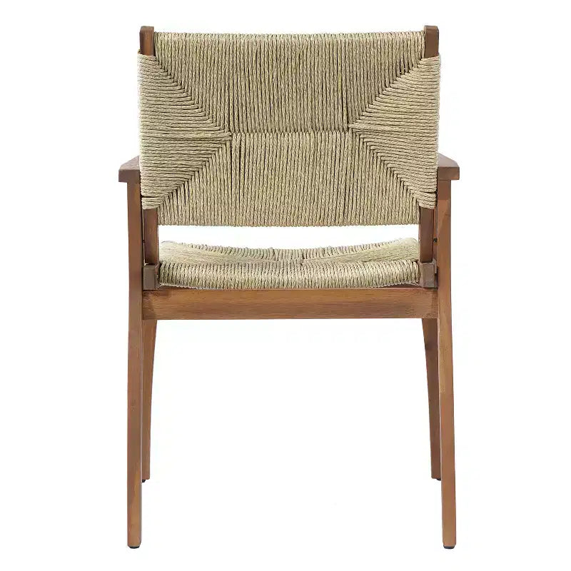 Christopher Knight Home Chaises de salle à manger modernes Jing en bois d'acacia et osier pour patio (Lot de 2)