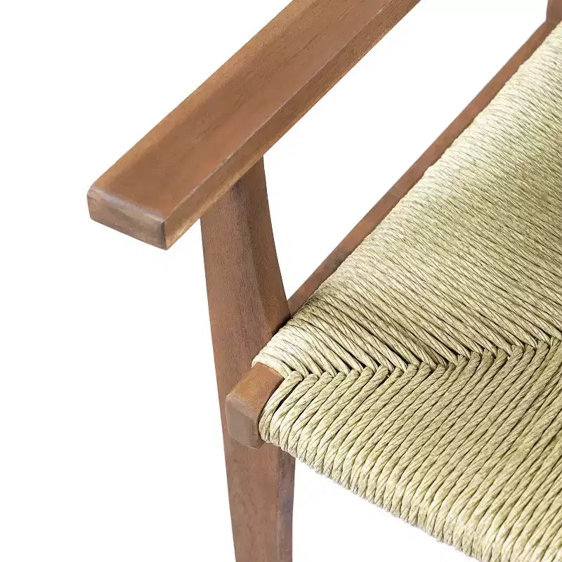 Christopher Knight Home Chaises de salle à manger modernes Jing en bois d'acacia et osier pour patio (Lot de 2)