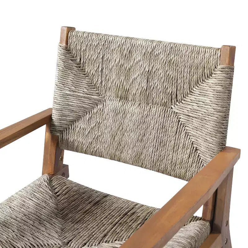 Christopher Knight Home Chaises de salle à manger modernes Jing en bois d'acacia et osier pour patio (Lot de 2)