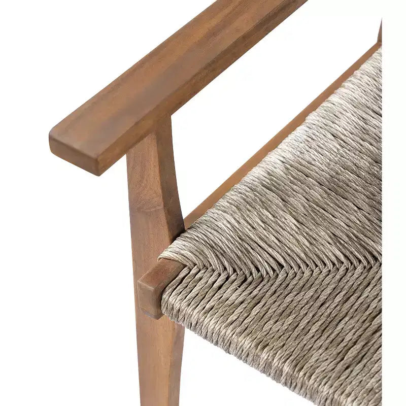 Christopher Knight Home Chaises de salle à manger modernes Jing en bois d'acacia et osier pour patio (Lot de 2)