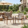 Christopher Knight Home Jing Modern Patio Acacia Wood and Wicker Dining Chairs (Set of 2)
