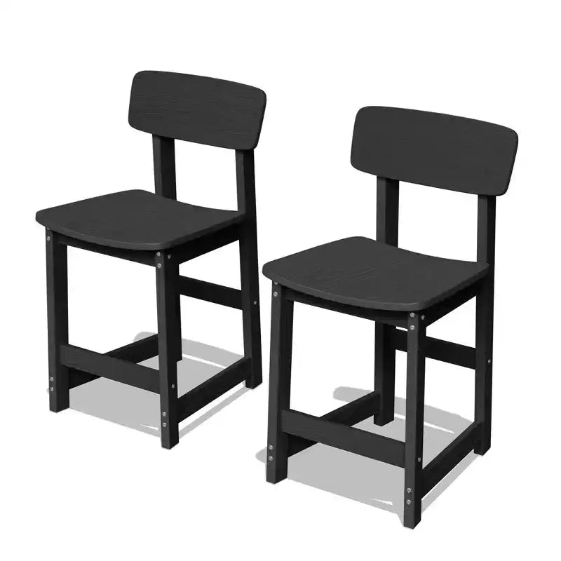 Hyleory Lot de 2 chaises de salle à manger empilables pour terrasse avec dossier à lattes classique