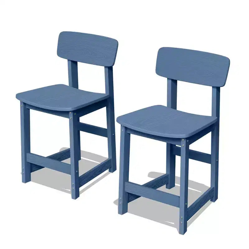 Hyleory Lot de 2 chaises de salle à manger empilables pour terrasse avec dossier à lattes classique