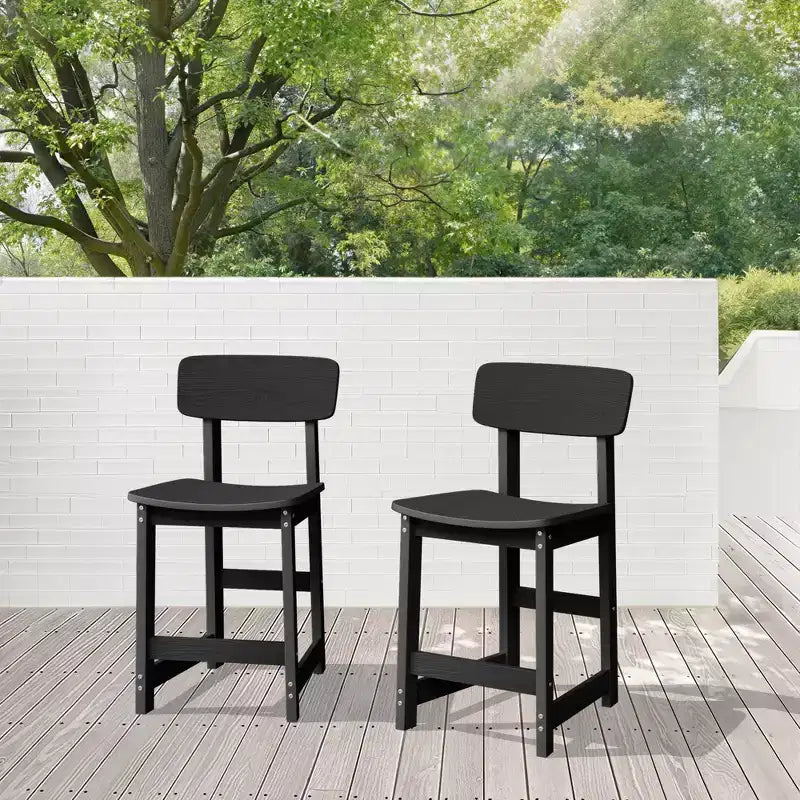 Hyleory 2PCS Patio Stackable Dining Chairs with Classic Slat Back