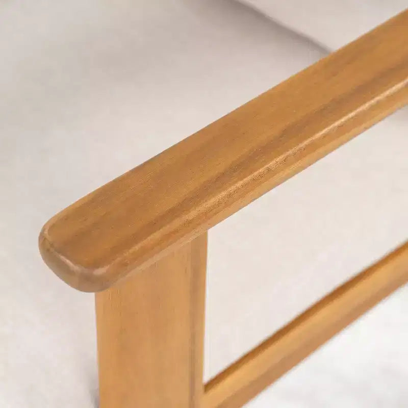 Chaise de salle à manger d'extérieur en bois d'acacia Christopher Knight Home Kaja, structure finition teck avec coussin beige, lot de 2