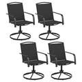 Costway Patio Swivel Chairs Set of 4 w/ High Back & Round Metal Base for Backyard