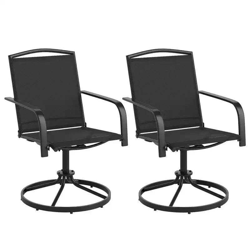 Lot de 4 chaises pivotantes Costway pour patio avec dossier haut et base ronde en métal pour jardin