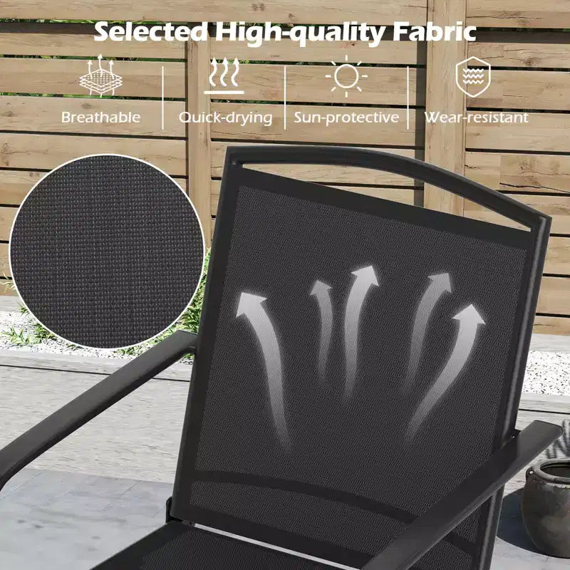 Lot de 4 chaises pivotantes Costway pour patio avec dossier haut et base ronde en métal pour jardin