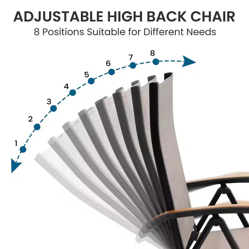 Crestlive Products Lot de 2 chaises de salle à manger pliantes d'extérieur en aluminium avec textilène toutes saisons et accoudoirs en teck