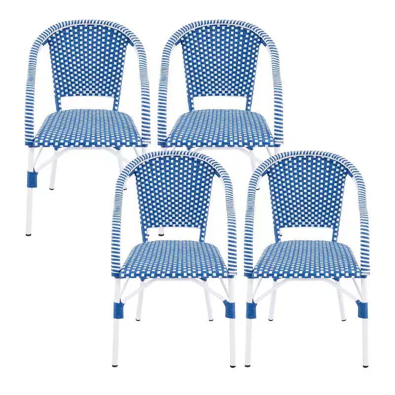Christopher Knight Home Katell Chaises de salle à manger d'extérieur en rotin PE à la française (lot de 4)