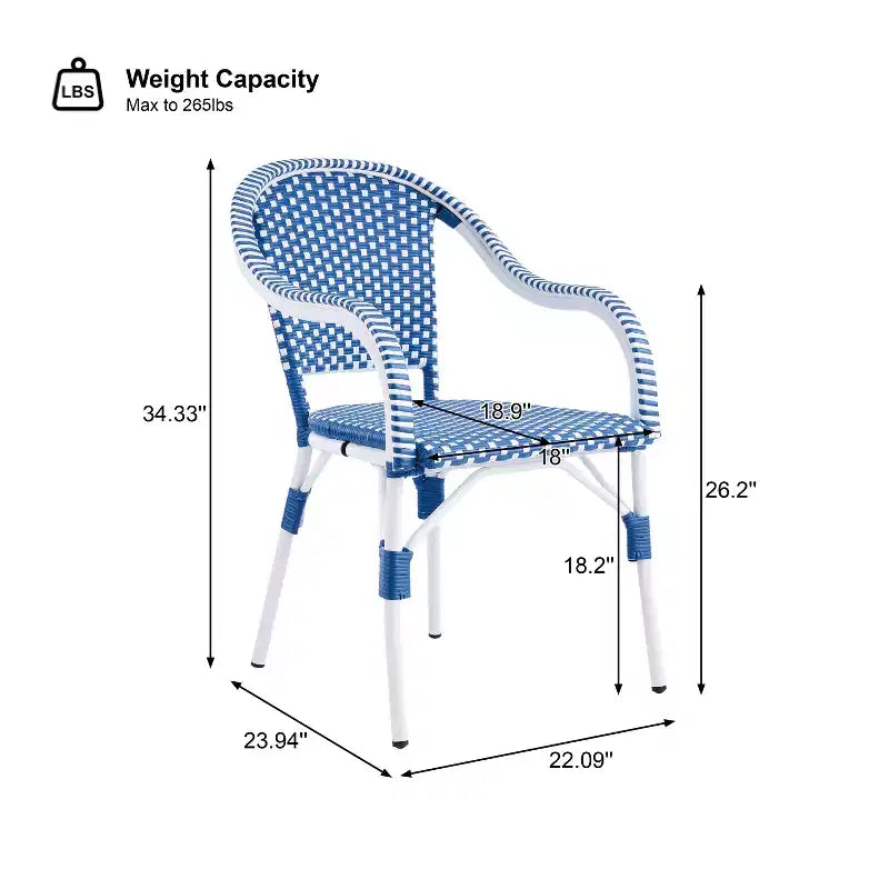 Christopher Knight Home Katell Chaises de salle à manger d'extérieur en rotin PE à la française (lot de 4)