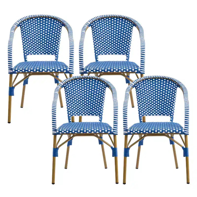 Christopher Knight Home Katell Chaises de salle à manger d'extérieur en rotin PE à la française (lot de 4)