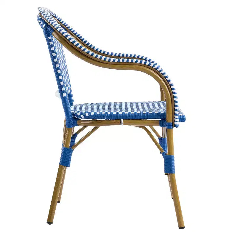 Christopher Knight Home Katell Chaises de salle à manger d'extérieur en rotin PE à la française (lot de 4)
