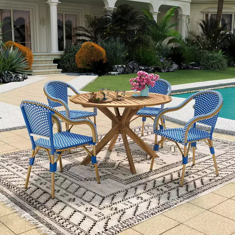 Christopher Knight Home Katell French PE Rattan Outdoor Dining Armchair (Set of 4)