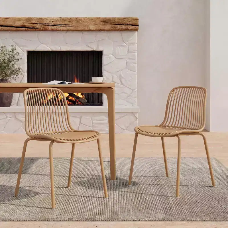 Christopher Knight Home Marina Outdoor Plastic and Iron Dining Chairs (Set of 2)