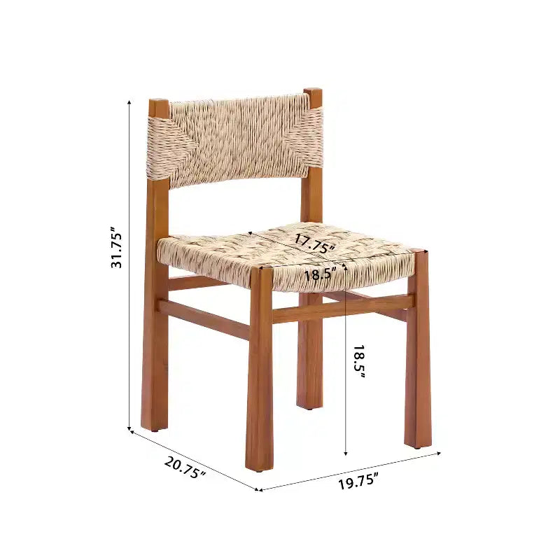 Christopher Knight Home Aurore Chaise de salle à manger d'extérieur en bois d'acacia et rotin tressé de style champêtre (Lot de 2)