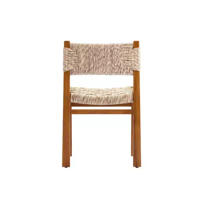 Christopher Knight Home Aurore Chaise de salle à manger d'extérieur en bois d'acacia et rotin tressé de style champêtre (Lot de 2)