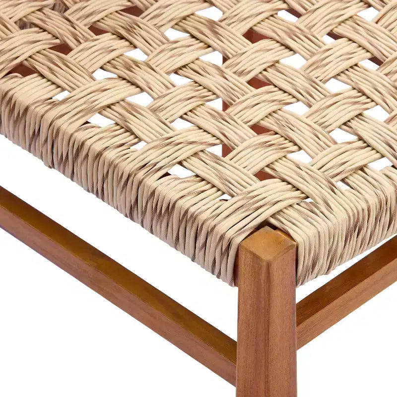 Christopher Knight Home Aurore Chaise de salle à manger d'extérieur en bois d'acacia et rotin tressé de style champêtre (Lot de 2)