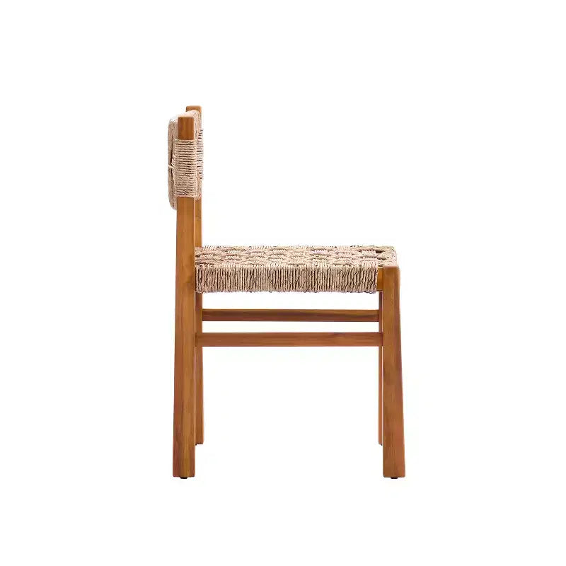 Christopher Knight Home Aurore Chaise de salle à manger d'extérieur en bois d'acacia et rotin tressé de style champêtre (Lot de 2)