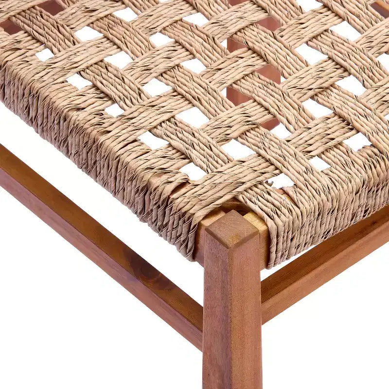 Christopher Knight Home Aurore Chaise de salle à manger d'extérieur en bois d'acacia et rotin tressé de style champêtre (Lot de 2)