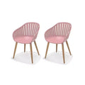 Urban Elements 2-Piece Recycled Resin Patio Dining Armchair Set Pink