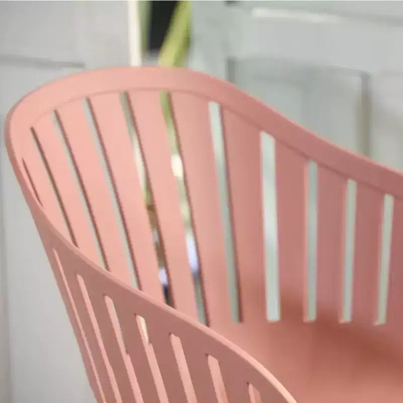 Urban Elements Ensemble de 2 fauteuils de salle à manger d'extérieur en résine recyclée rose