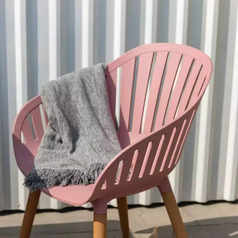 Urban Elements Ensemble de 2 fauteuils de salle à manger d'extérieur en résine recyclée rose