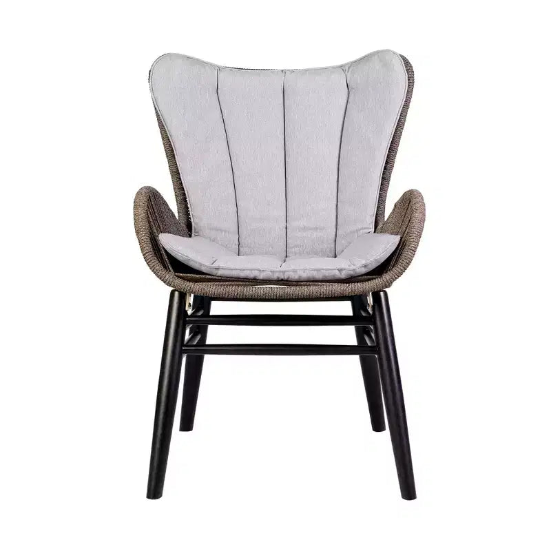 Chaise de salle à manger GDFStudio Ashford en bois d'eucalyptus et corde tressée pour l'extérieur