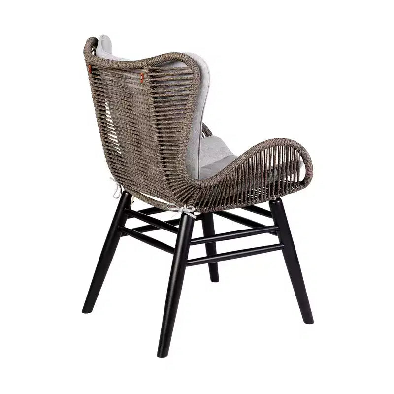 Chaise de salle à manger GDFStudio Ashford en bois d'eucalyptus et corde tressée pour l'extérieur