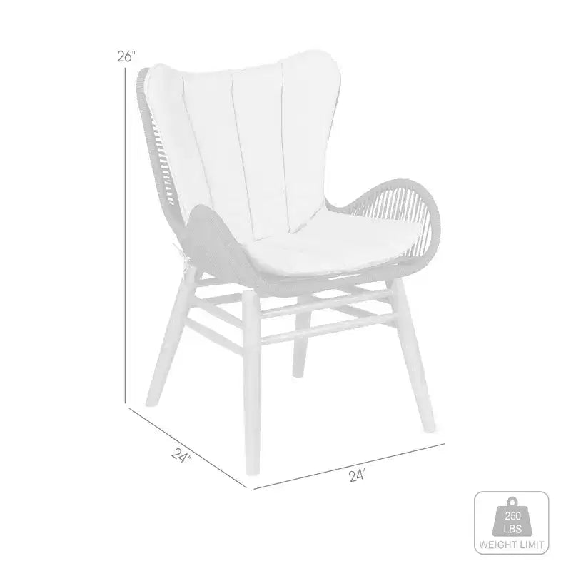 Chaise de salle à manger GDFStudio Ashford en bois d'eucalyptus et corde tressée pour l'extérieur