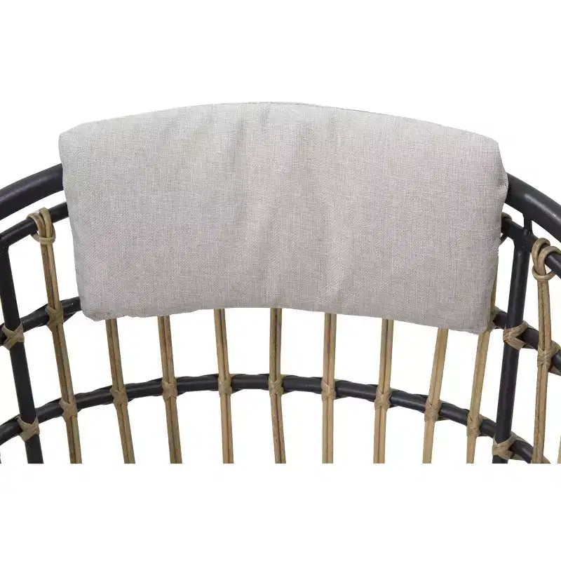 GDFStudio Herta Chaise de salle à manger d'extérieur en osier et fer (Lot de 2)