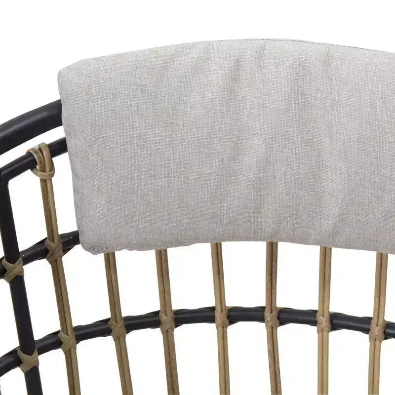 GDFStudio Herta Chaise de salle à manger d'extérieur en osier et fer (Lot de 2)