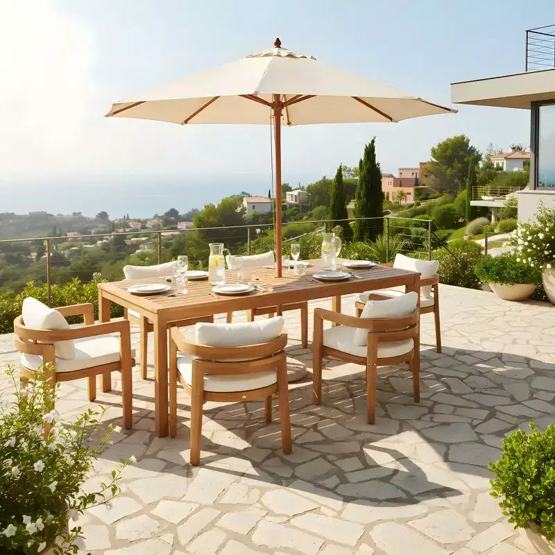 Christopher Knight Home Udom Modern Acacia Wood Patio Dining Chairs With Cushions