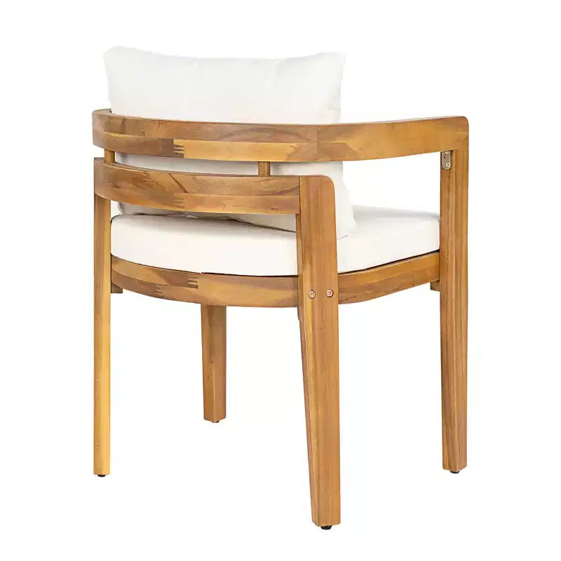 Chaises de salle à manger d'extérieur modernes en bois d'acacia Udom avec coussins de Christopher Knight Home