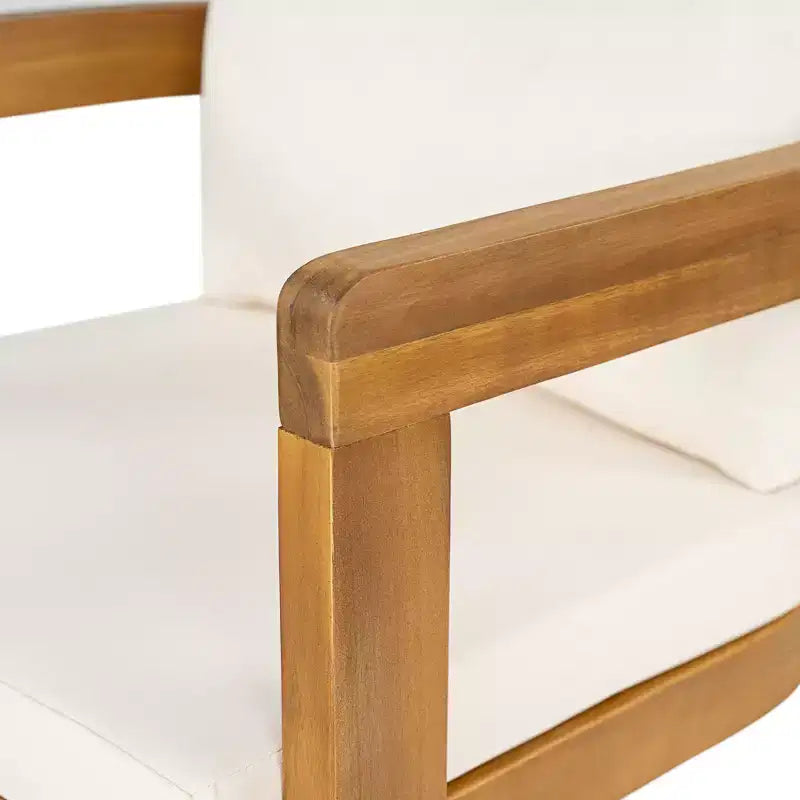 Chaises de salle à manger d'extérieur modernes en bois d'acacia Udom avec coussins de Christopher Knight Home