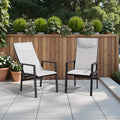 Crestlive Products 2PC Patio Dining Chair with Adjustable Backrest Aluminum Frame Light Gray