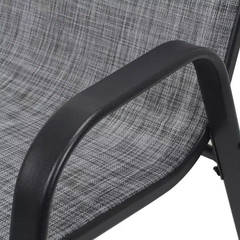 Ensemble de 6 chaises de salle à manger d'extérieur Whisen, chaises de terrasse robustes avec assise large et ergonomique en tissu imperméable
