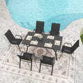 Whisen 6-Piece Outdoor Dining Chairs Set, Heavy-Duty Patio Wide Ergonomic Seat Chairs with Waterproof Fabric