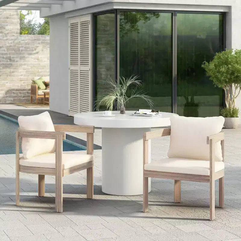 Christopher Knight Home Rosalia Chaises de salle à manger modernes en bois d'acacia avec coussins (Lot de 2)