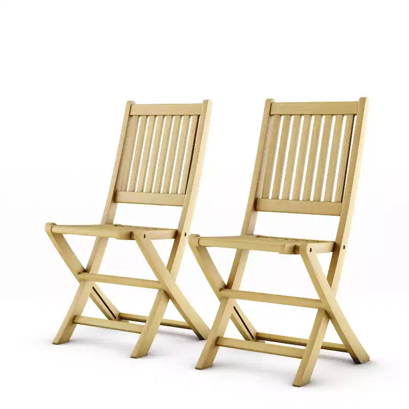 Urban Elements 2-Piece Teak Wood 100% FSC Patio Folding Sidechairs Set