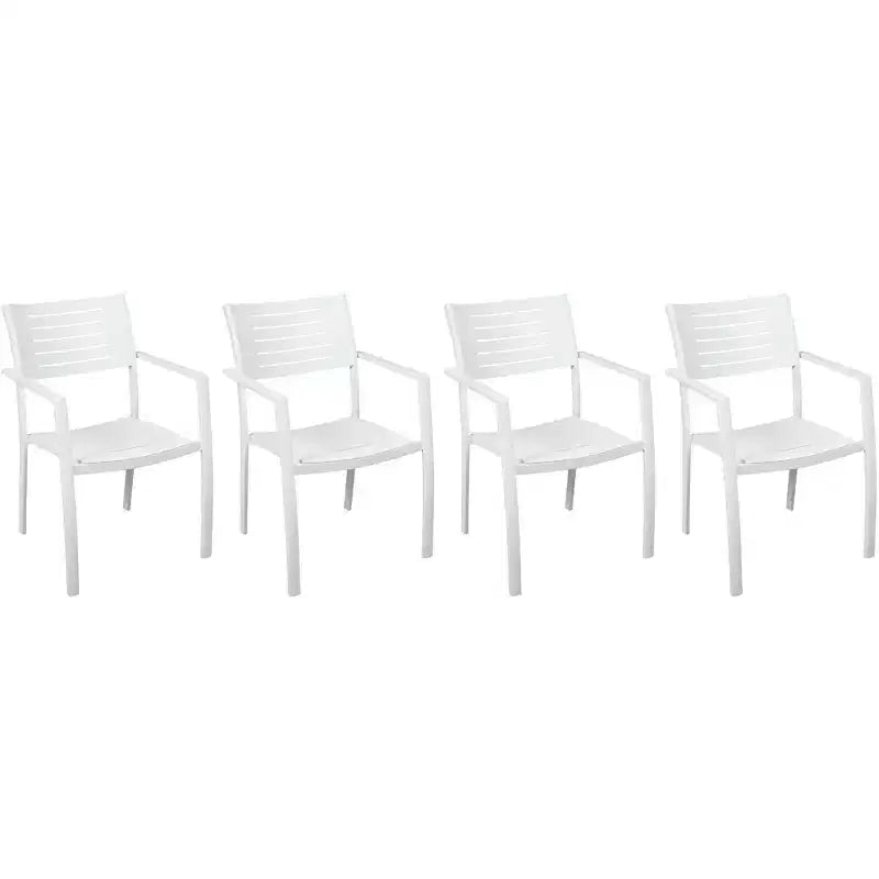 Amazonia 4-Piece Rust-Free Aluminum Stacking Armchairs