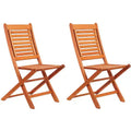 Urban Elements 2-Piece Solid Wood 100% FSC Patio Folding Sidechairs Set