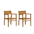 Urban Elements 2-Piece Teak Wood 100% FSC Patio Stacking Armchairs Set